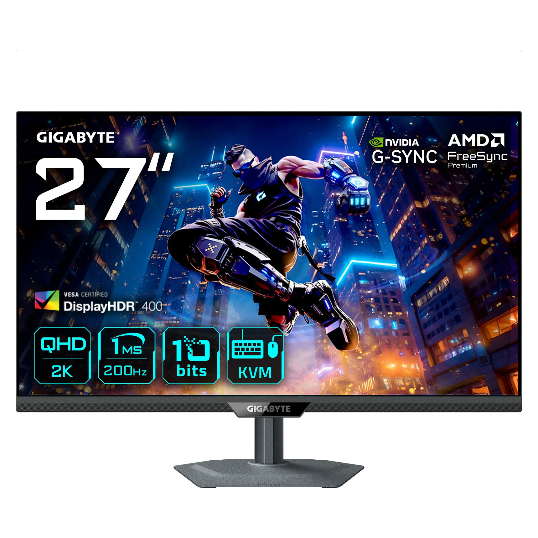 GIGABYTE M27Q2 QD 27  QHD Gaming Monitor   2560 x 1440  200Hz  1ms  350 cd m   FreeSync Premium  Display HDR400  HDMI 2 0  DisplayPort 1 4 Monitore