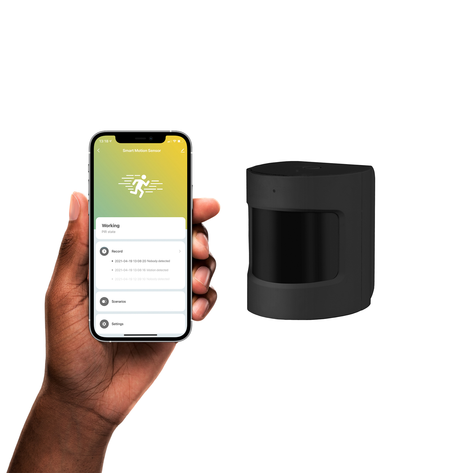 Hombli smarter Bewegungsmelder schwarz Alarmanlagen & Bewegungsmelder