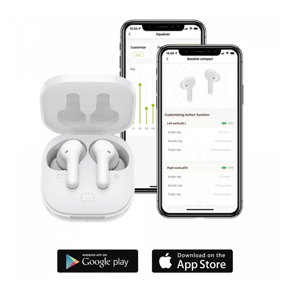 Boompods True Wireless In Ear Kopfhoerer Bassline Compact weiss