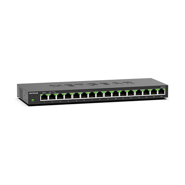 NETGEAR GS316 Unmanaged L2 Gigabit Ethernet  10 100 1000  Schwarz Switches