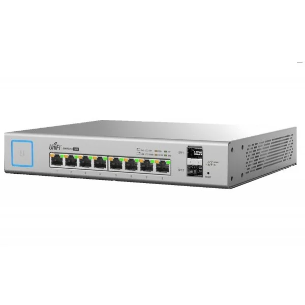 Ubiquiti UniFi US 8 150W PoE Switch   8 Ports   150W Leistung   Gigabit   PoE    Schwarz Switches