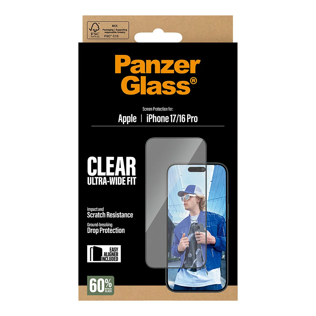 PanzerGlass   Displayschutz iPhone 17   iPhone 16 Pro   Ultra Wide Fit m  EasyAligner Notebook & Tablet Zubehoer