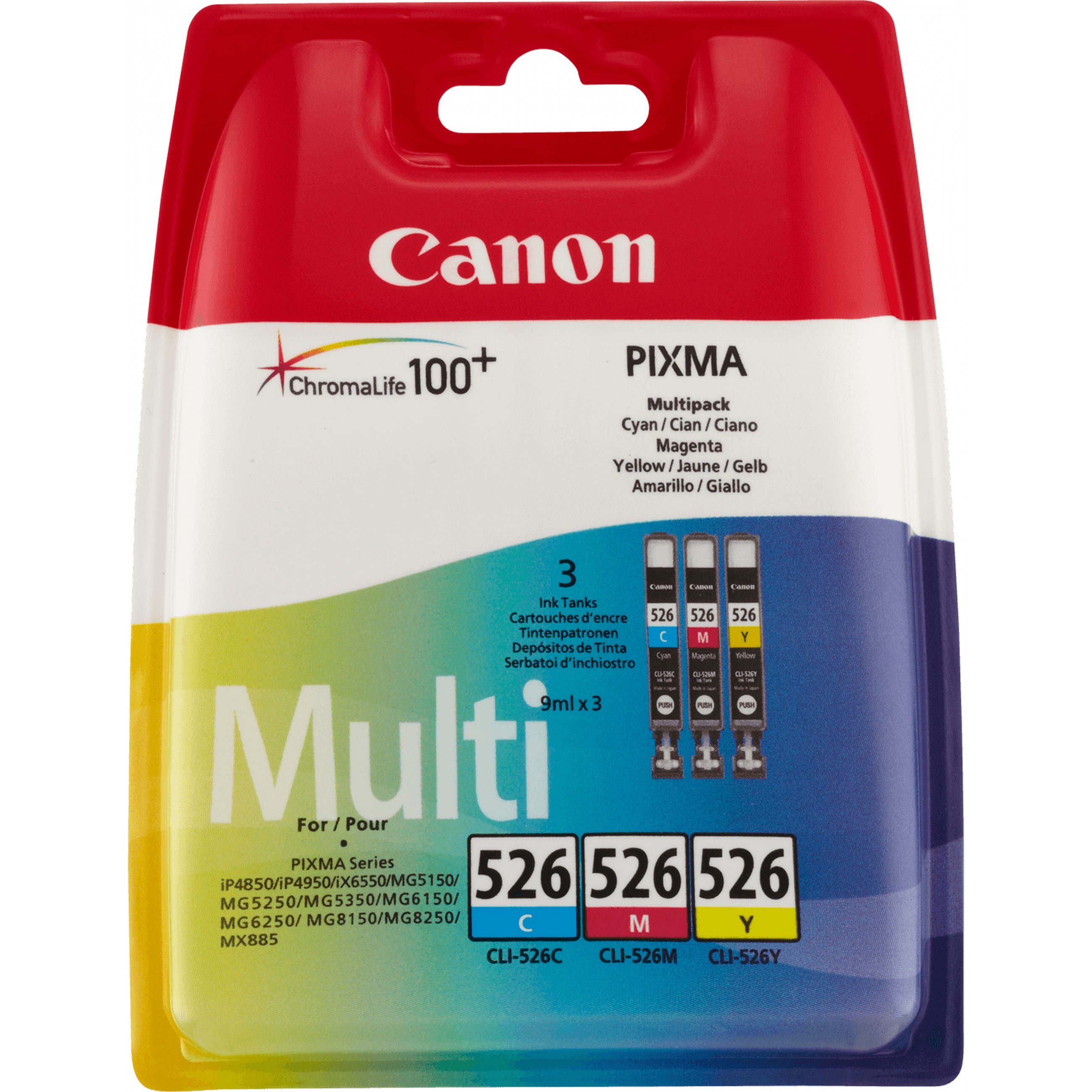 Canon Tinte CLI 526 4541B009 3er Multipack  CMY  Drucker & Scanner