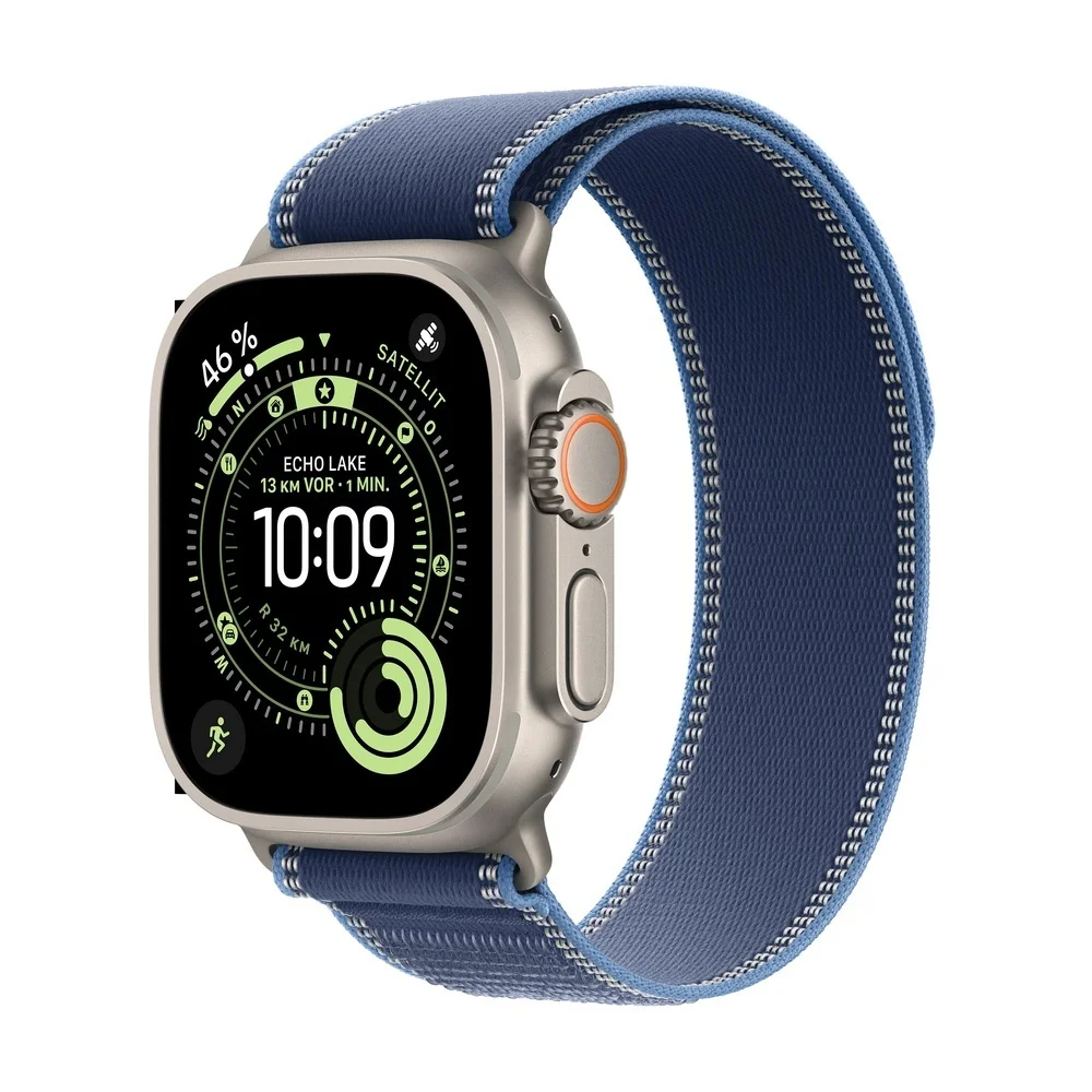 Apple Watch Ultra 3 Titanium Cellular 49mm Natur  Trail Loop blau hellblau  M L Smartwatches & Fitnesstracker