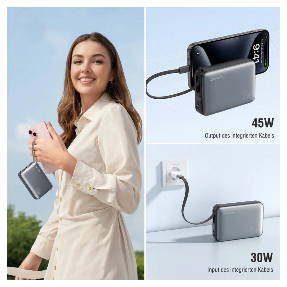 4SMARTS Powerbank Enterprise Compact 20000mAh 45W  spacegrau Akkus Powerbanks & Kabel