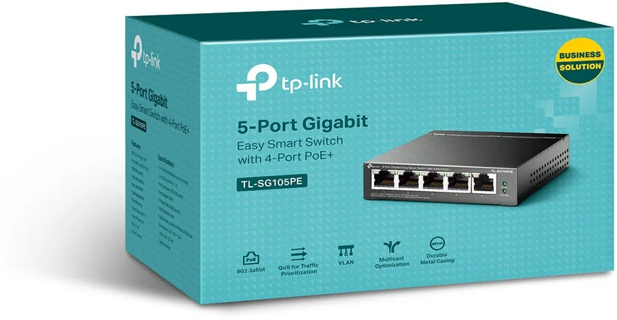 TP Link TL SG105PE Switch managed 5x Gigabit PoE    Netzwerkgeraet Switches