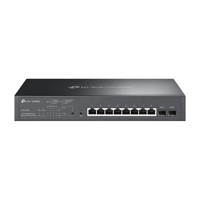 TP Link Omada TL SG2210MP Managed L2 L2  Gigabit Ethernet  10 100 1000  Power over Ethernet  PoE  1U Schwarz Switches