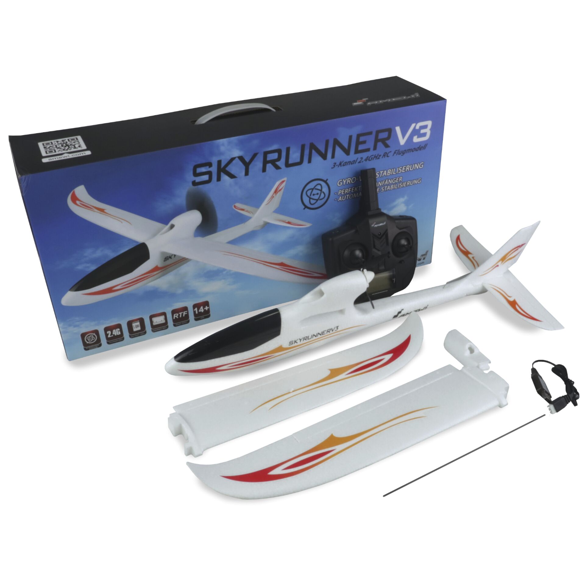 Amewi skyrunner v3 elektro segelflugzeug mit gyro Elektronikspielzeug