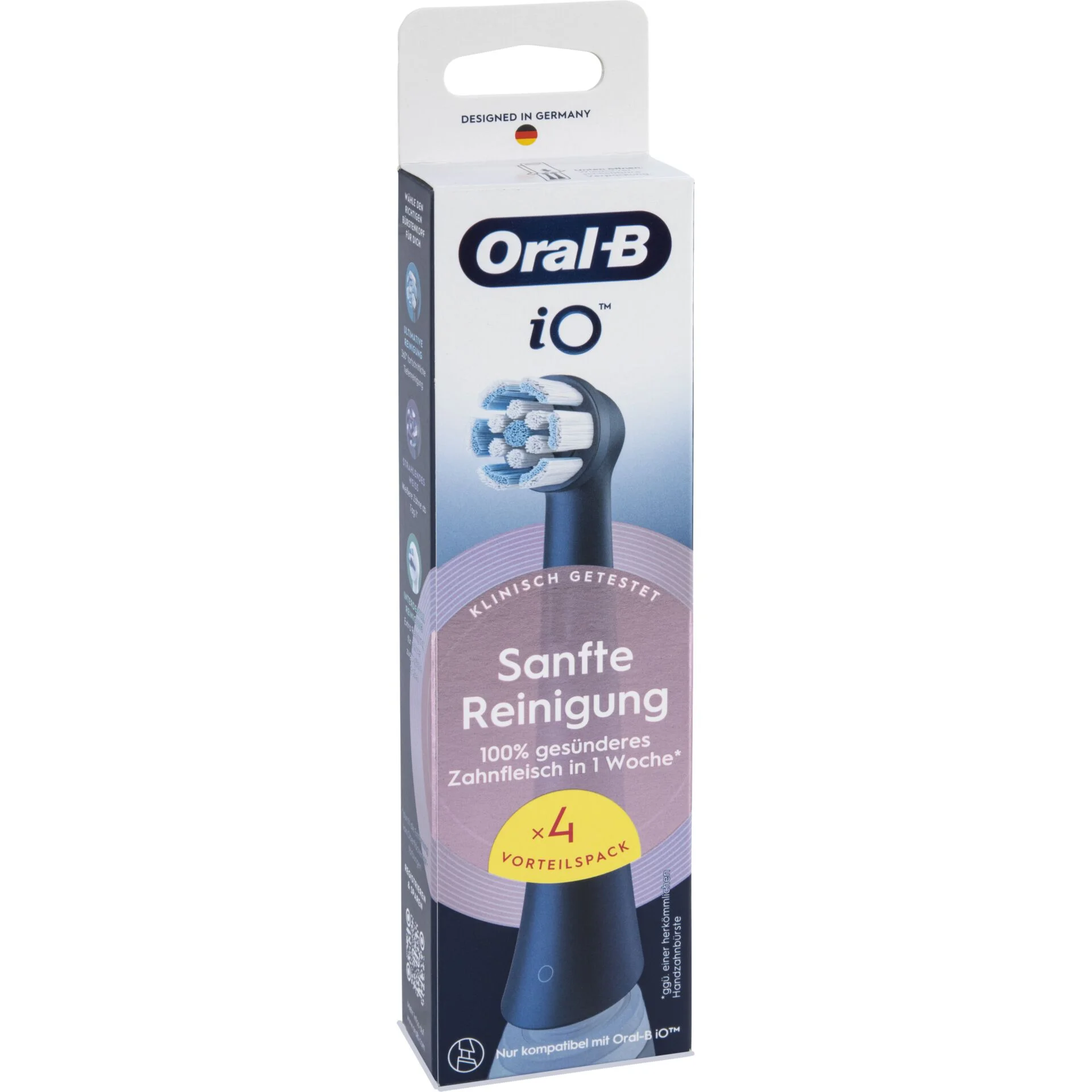 Oral B iO Aufsteckbuersten Sanfte Reinigung BLACK 4er Zahnpflege
