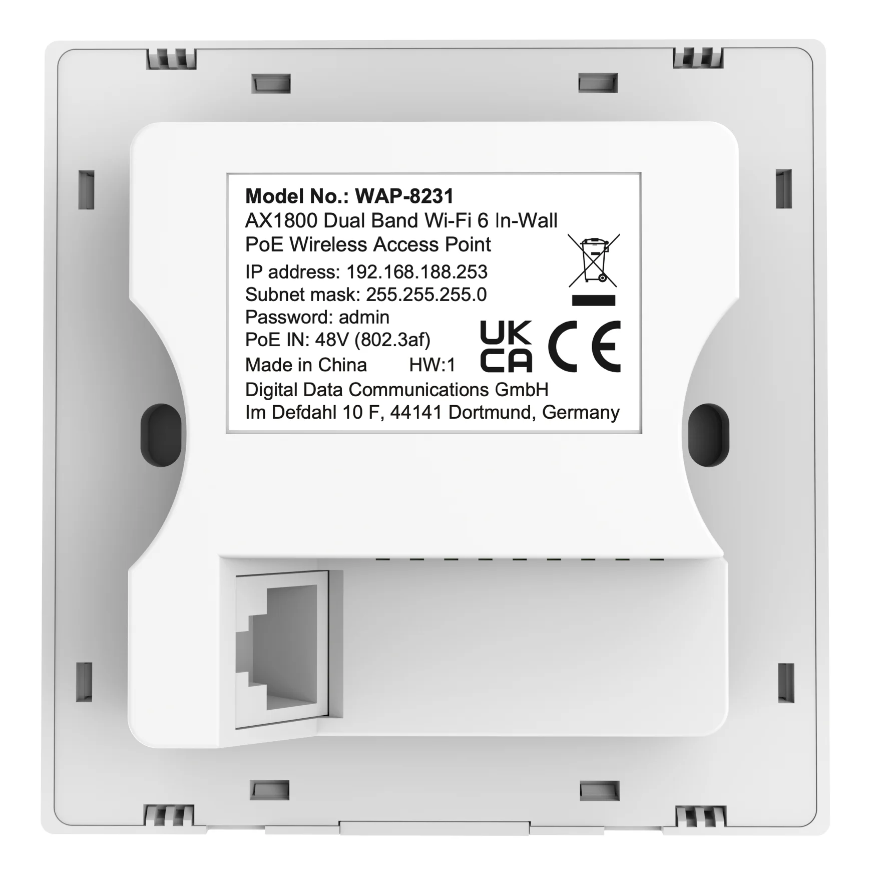 Level One WAP 8231 AX1800 WLAN Access Point   WiFi 6 Dual Band   2 4 5 GHz   Indoor Access Points