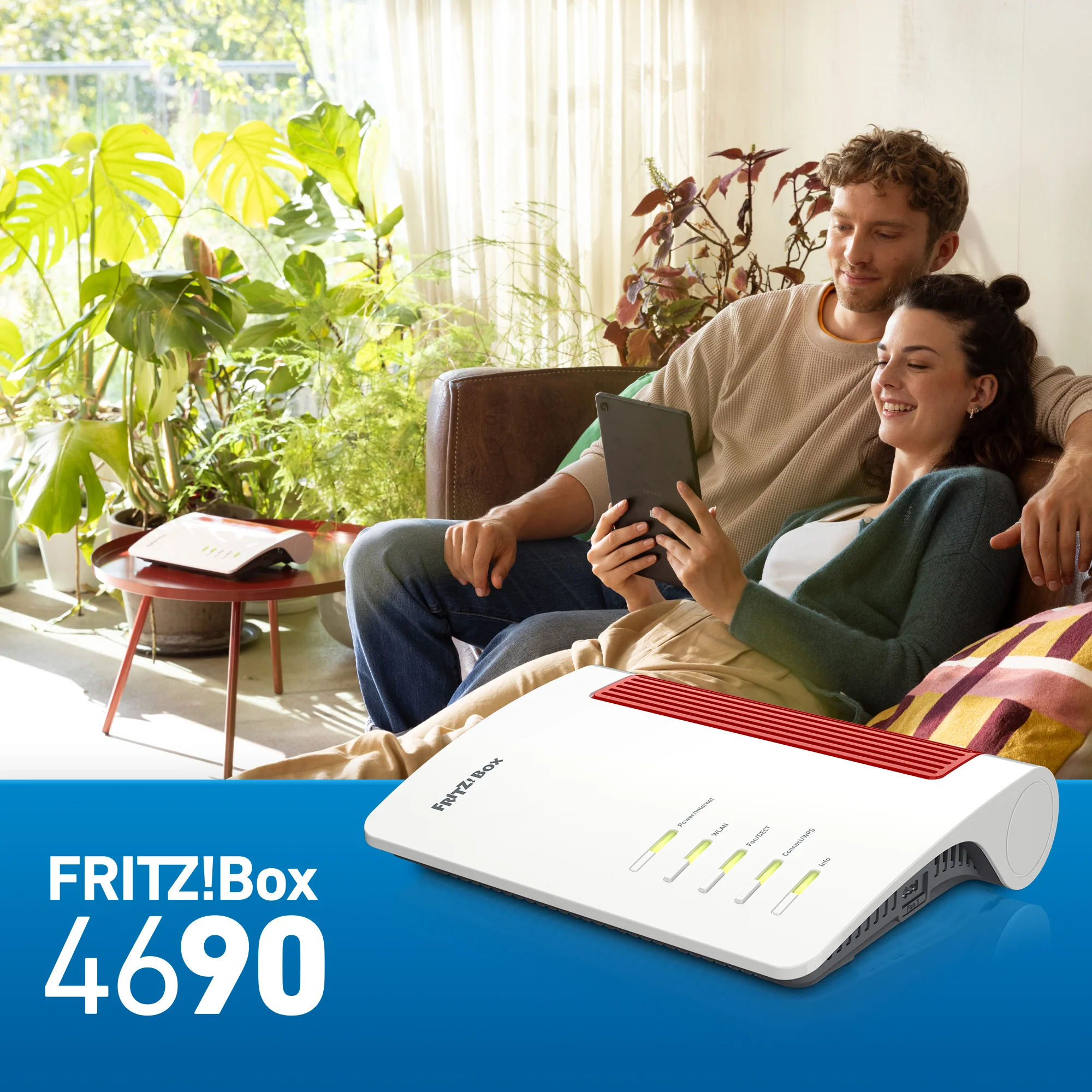 Box FRITZ 4690 WLAN Router Dual Band 2 4 GHz 5 GHz Rot Wei