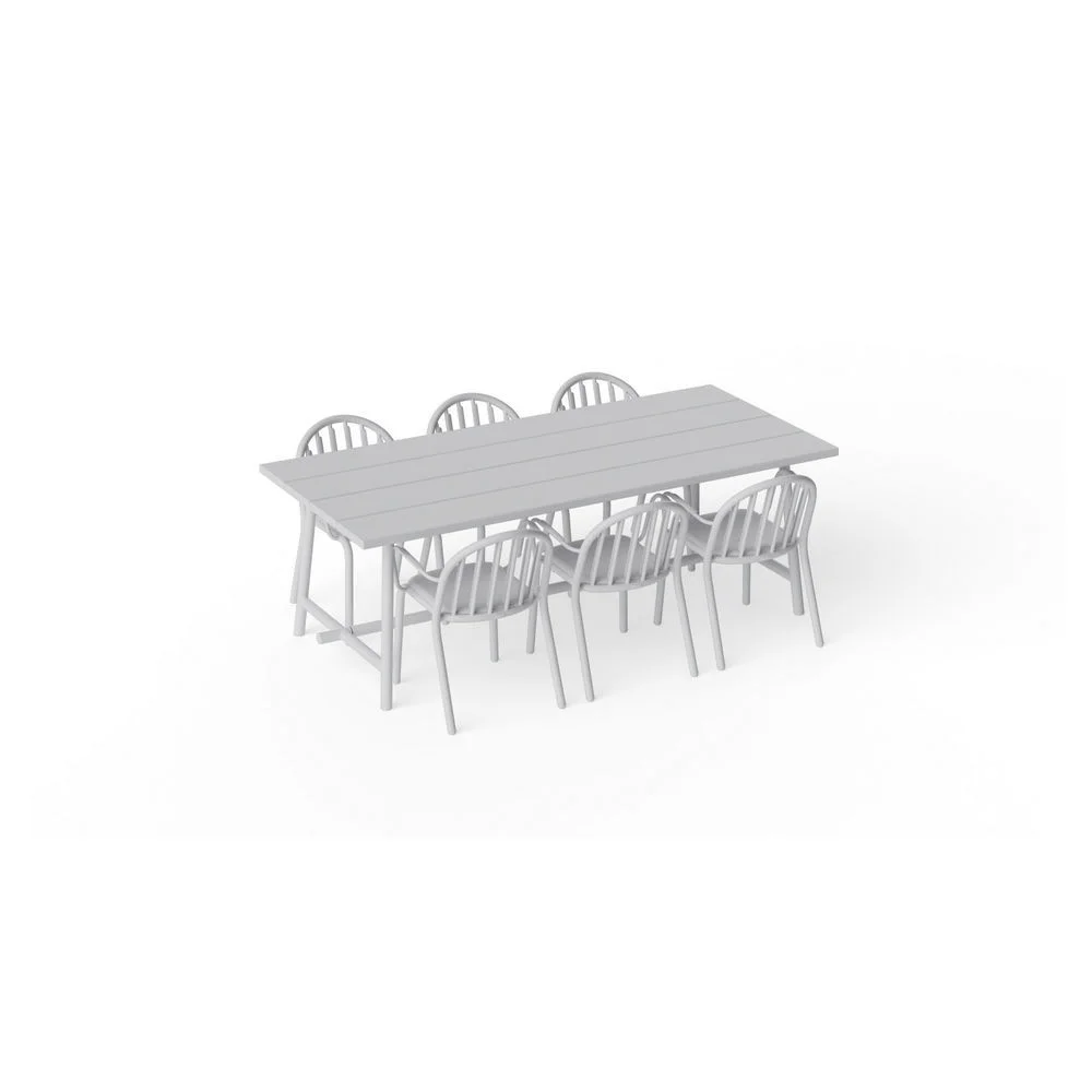 Fatboy Tisch Fred s Table 6 x Stuhl Fred s Armchair  light grey Heimwerken & Garten