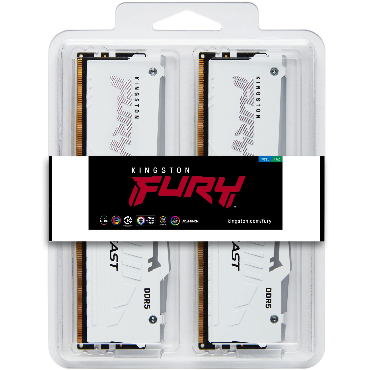 Kingston 32gb 6000mt s ddr5 cl30 dimm kit of 2 fury beast white rgb expo Speichermedien