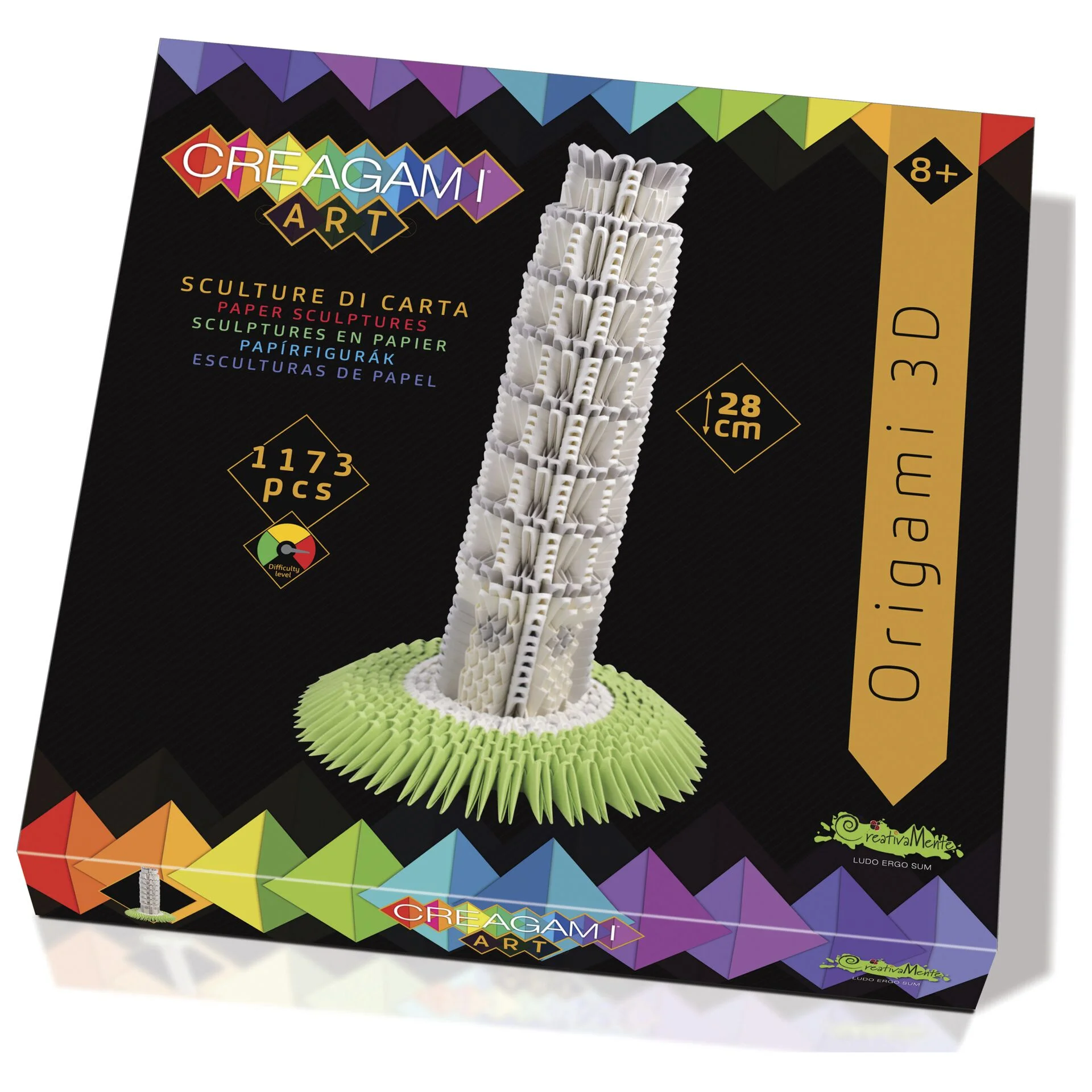 Creagami Origami 3D Schiefe Turm von Pisa 1173 Teile Brettspiele & Puzzle