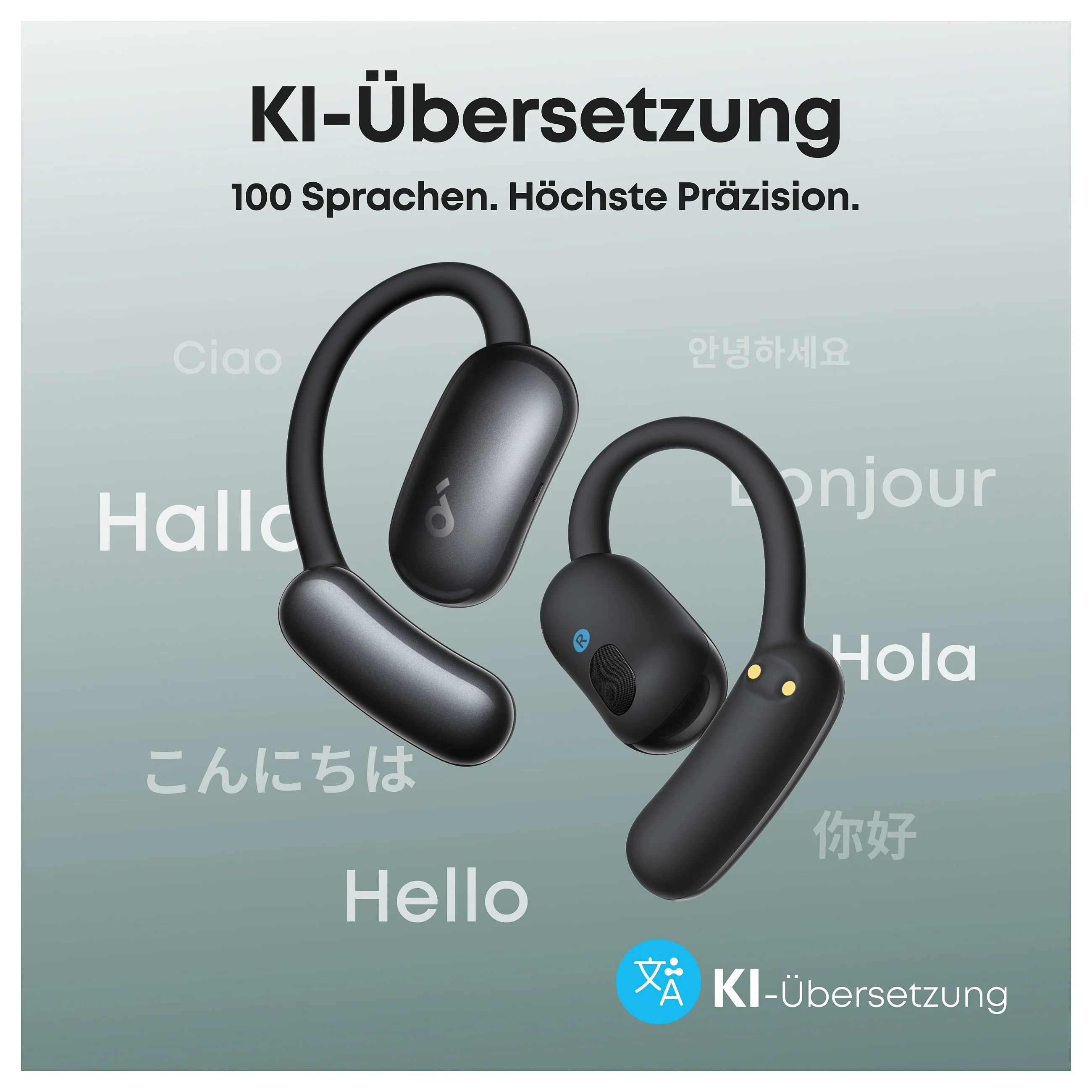 Anker soundcore aerofit 2 ai black open ear kopfhrer 35 stunden wiedergabezeit ip55 inkl  ki assisent und bersetzung Over-Ear