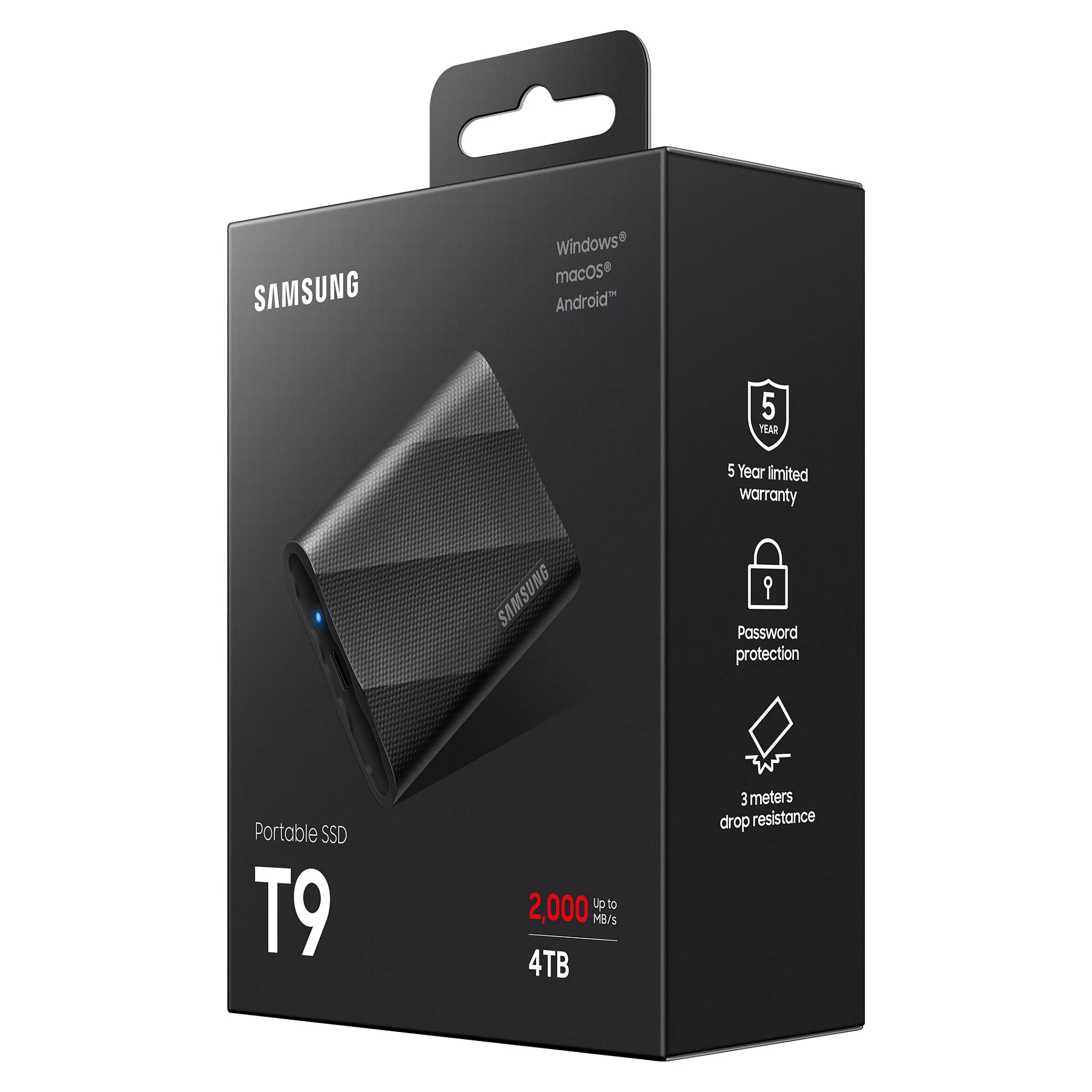 Samsung 4tb  portable t9 usb 3 2 gen2 black retail Speichermedien