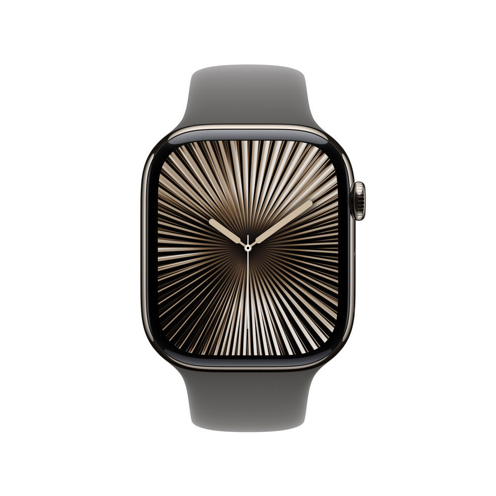 Apple watch series 10 gps   cellular 46mm natural titanium case with stone grey sport band   m l Smartwatches & Fitnesstracker