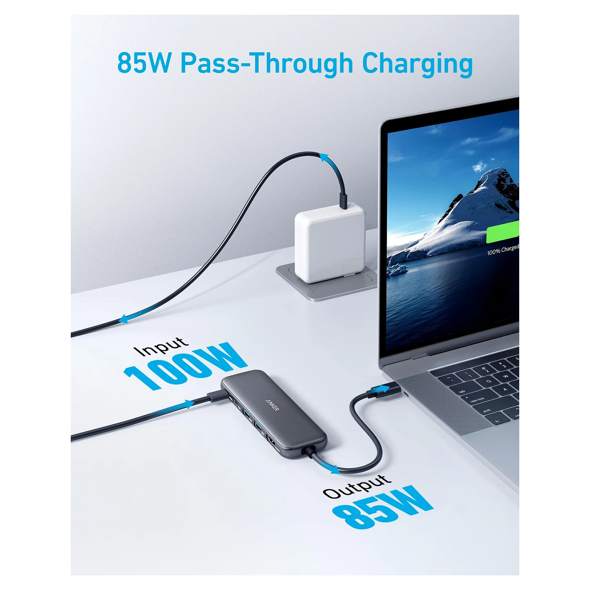 Anker USB C Hub  5 in 1  1 x 4K HDMI 2 x USB A 1 x USB C 1 x USB C PD 100W Akkus Powerbanks & Kabel
