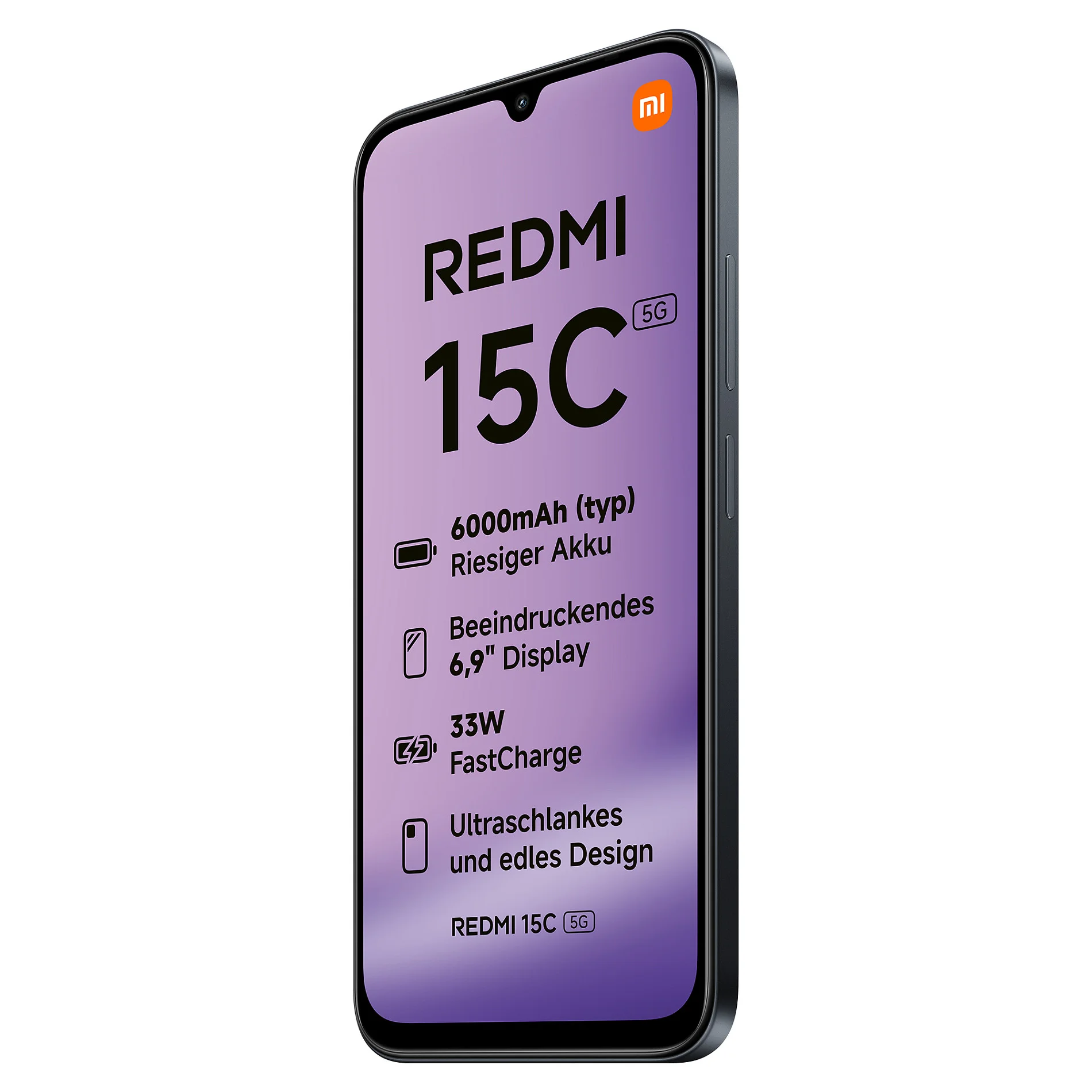 Xiaomi Redmi 15C 5G Smartphone   4GB RAM   128GB Speicher   Dual SIM   Midnight Black Smartphones