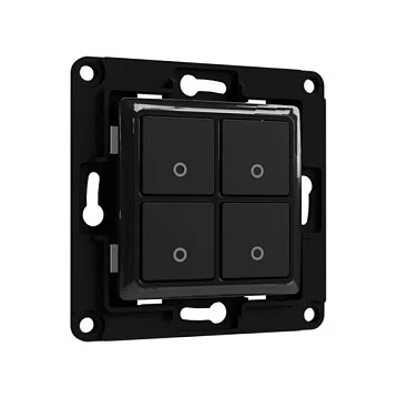 Shelly Accessories ZollWall Switch 4Zoll Wandtaster 4 fach Schwarz Smart Home Zubehoer