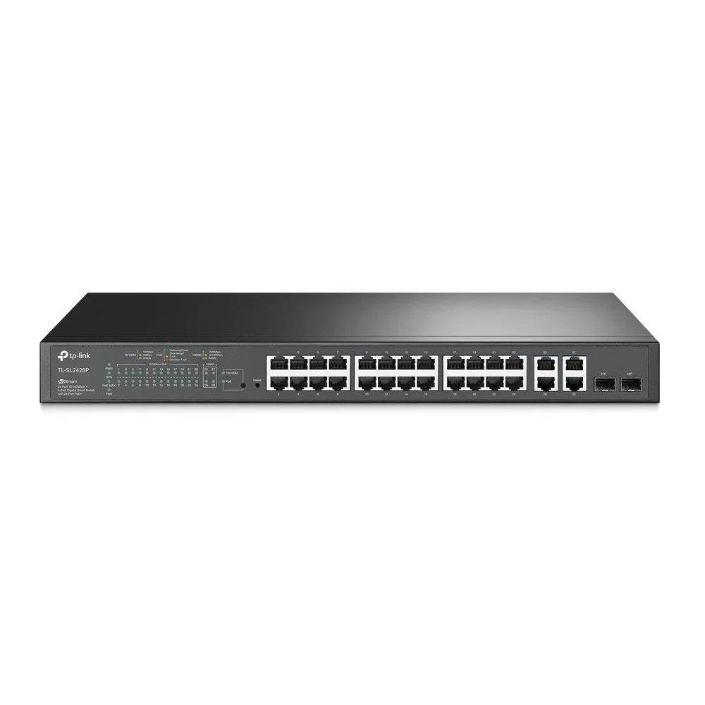 TP Link Omada 24 Port 10 100Mbps   4 Port Gigabit Smart Switch with 24 Port PoE  Switches