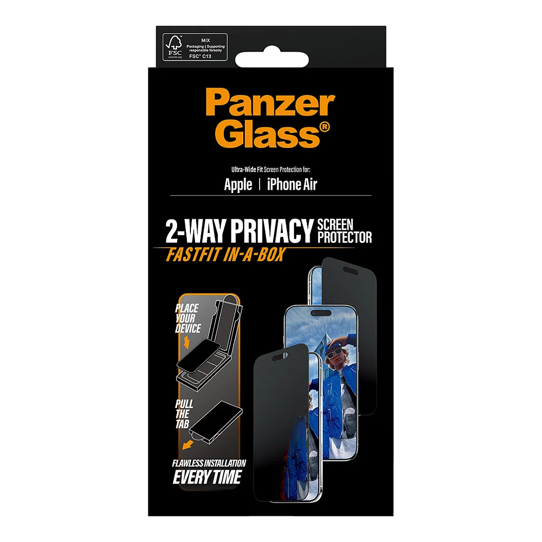 PanzerGlass   Privacy Displayschutz iPhone Air   Ultra Wide Fit m  FASTFIT IN A BOX Notebook & Tablet Zubehoer