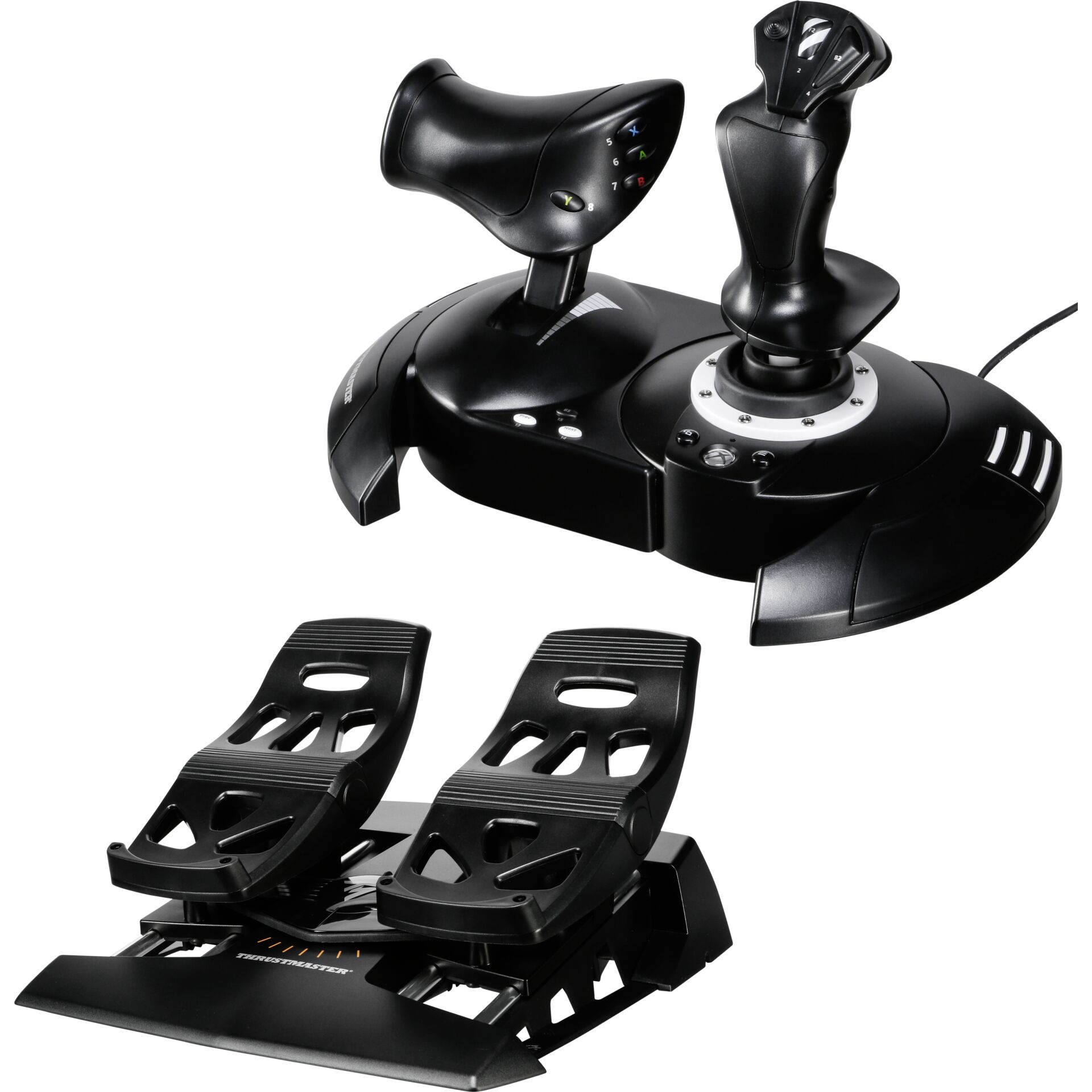 Thrustmaster T Flight Full Kit X Schwarz USB Joystick Analog   Digital PC  Xbox Zubehoer Gaming