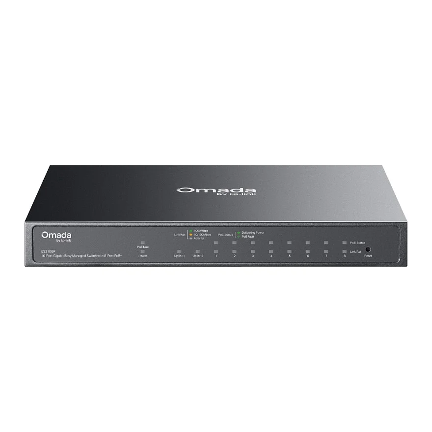TP Link Omada ES210GP Netzwerk Switch Managed L2 Gigabit Ethernet  10 100 1000  Power over Ethernet  PoE  DIN rail Schwarz Switches