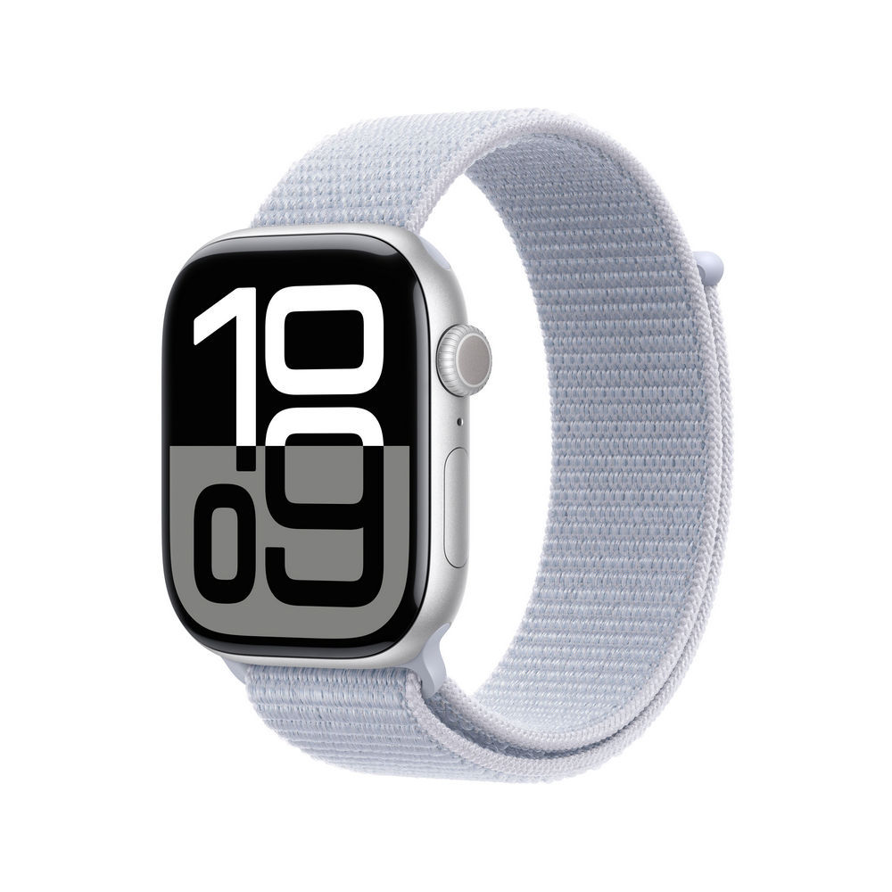 Apple Watch Series 10 Alu 46mm  Silber  Sport Loop blaue Wolke Smartwatches & Fitnesstracker