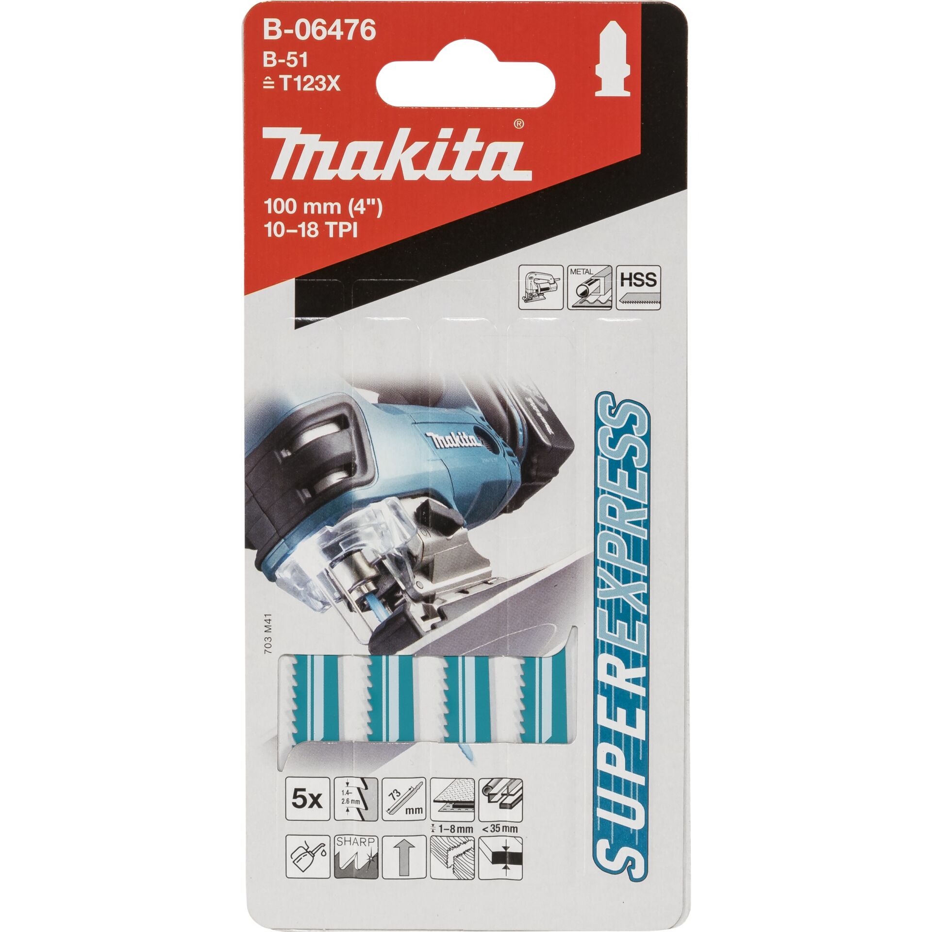 Makita B 06476 Stichsaegeblatt B 51 Metall5St Saegen