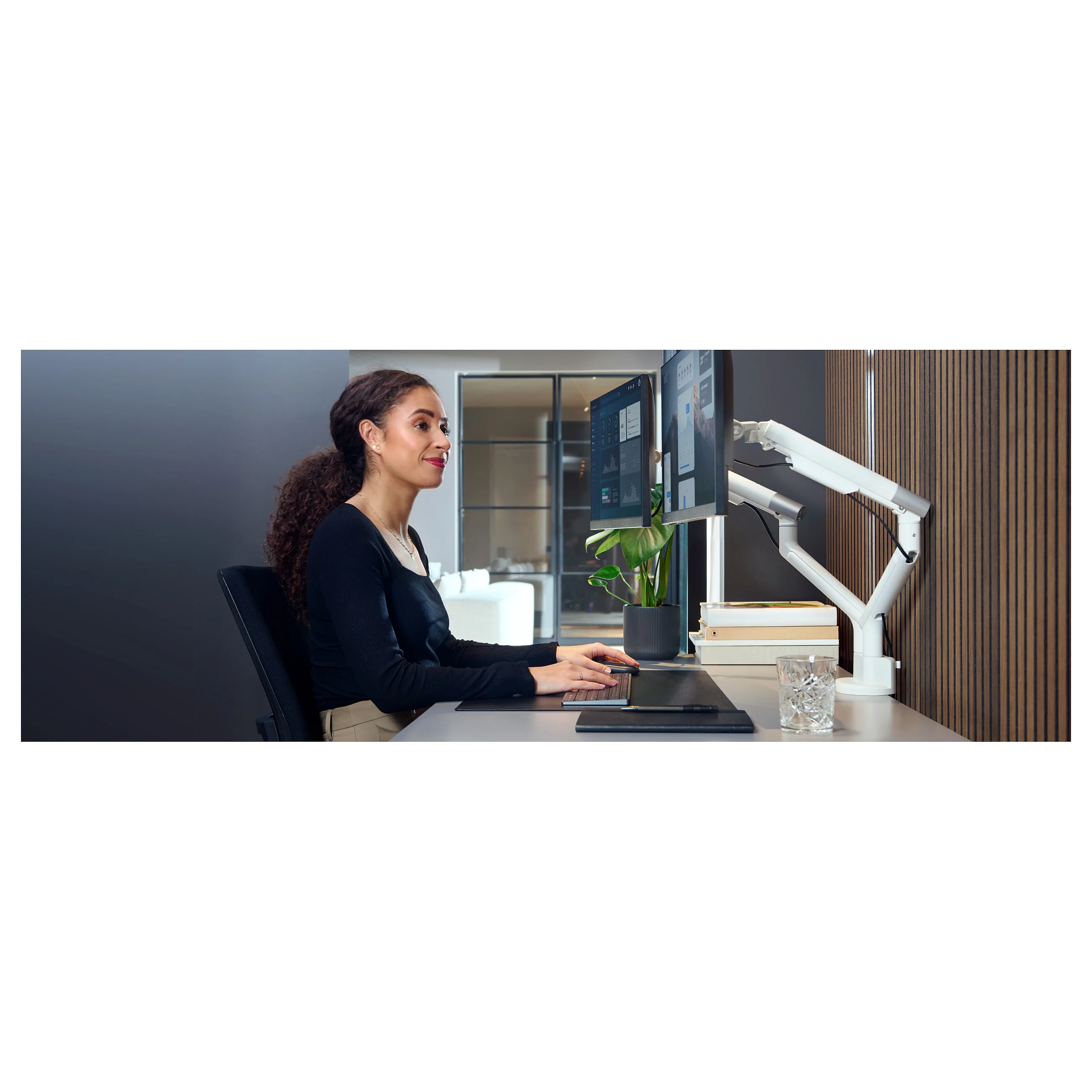 OneforAll One for All Monitor Halterung Design Dual White DM 7220 Monitore