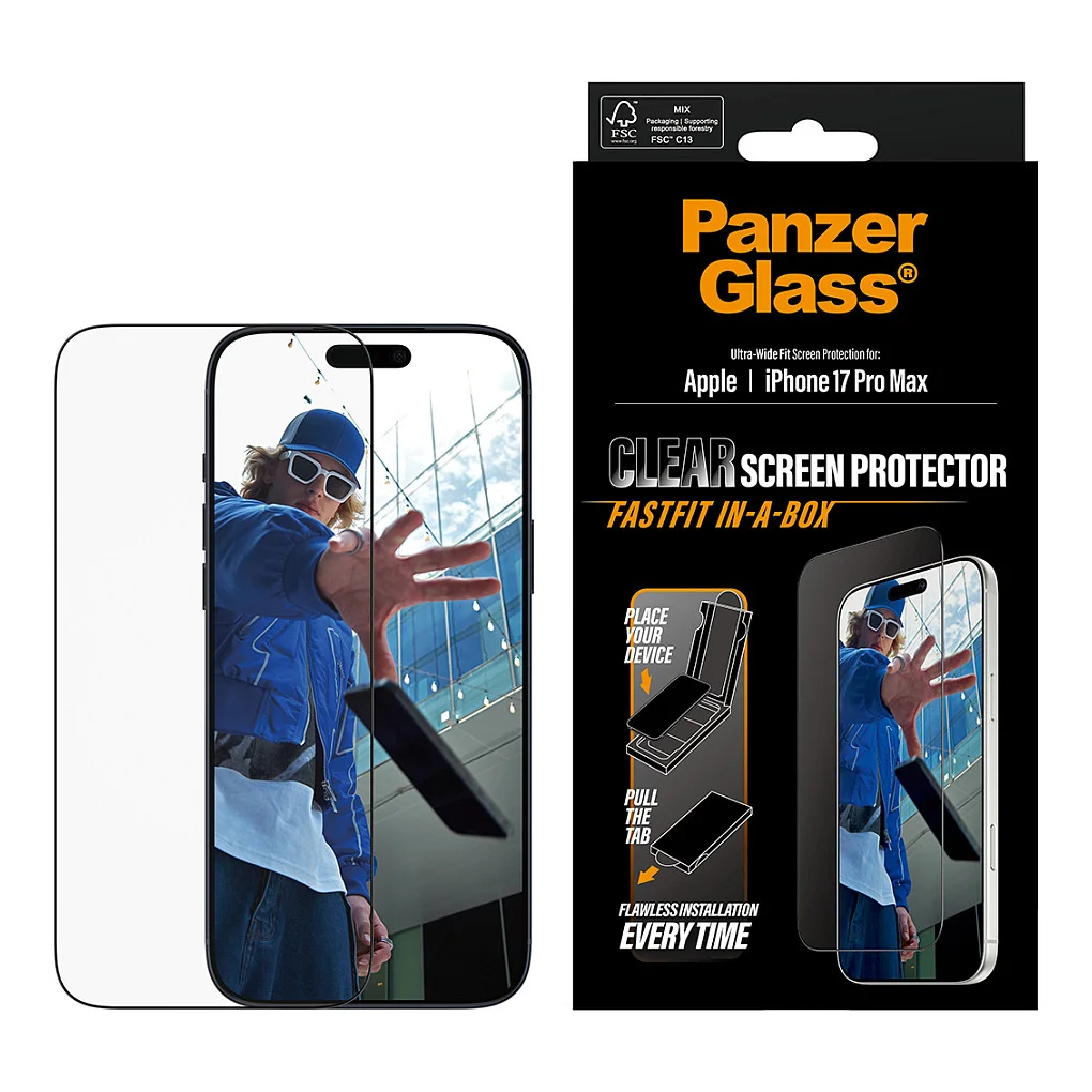 PanzerGlass   Displayschutz iPhone 17 Pro Max   Ultra Wide Fit m  FASTFIT IN A BOX Notebook & Tablet Zubehoer