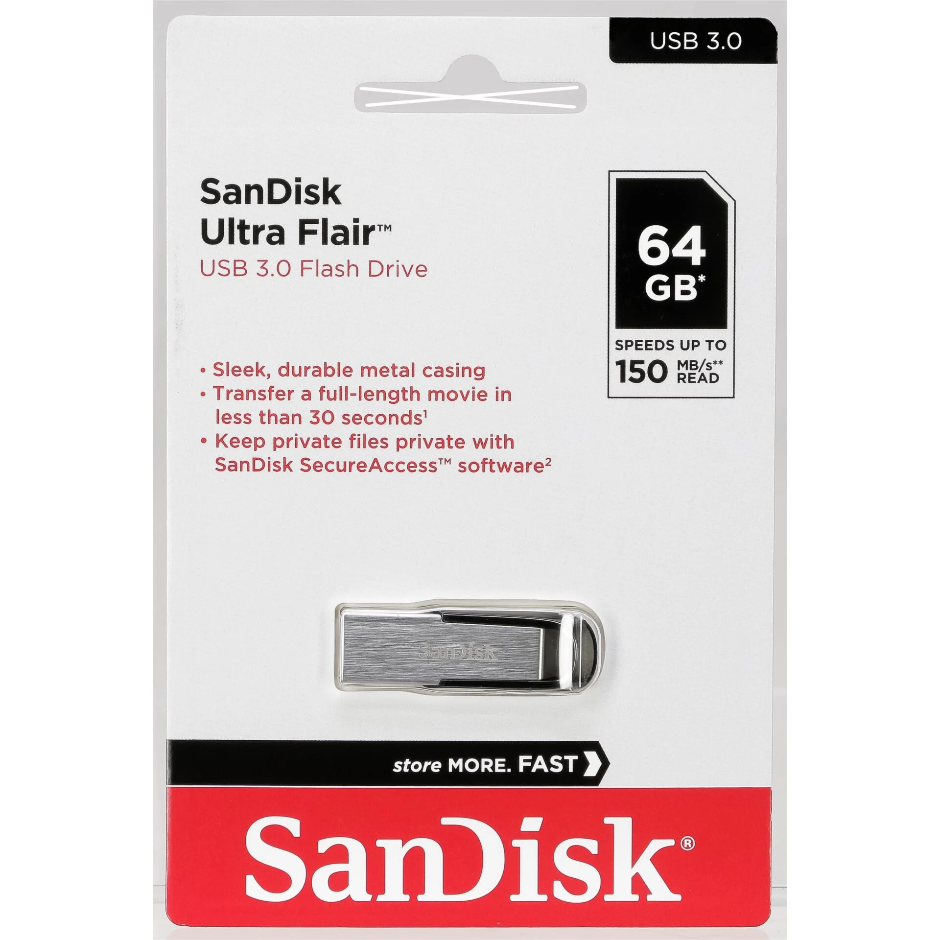 SanDisk stick 64gb usb 3 0 ultra flair silver Speichermedien
