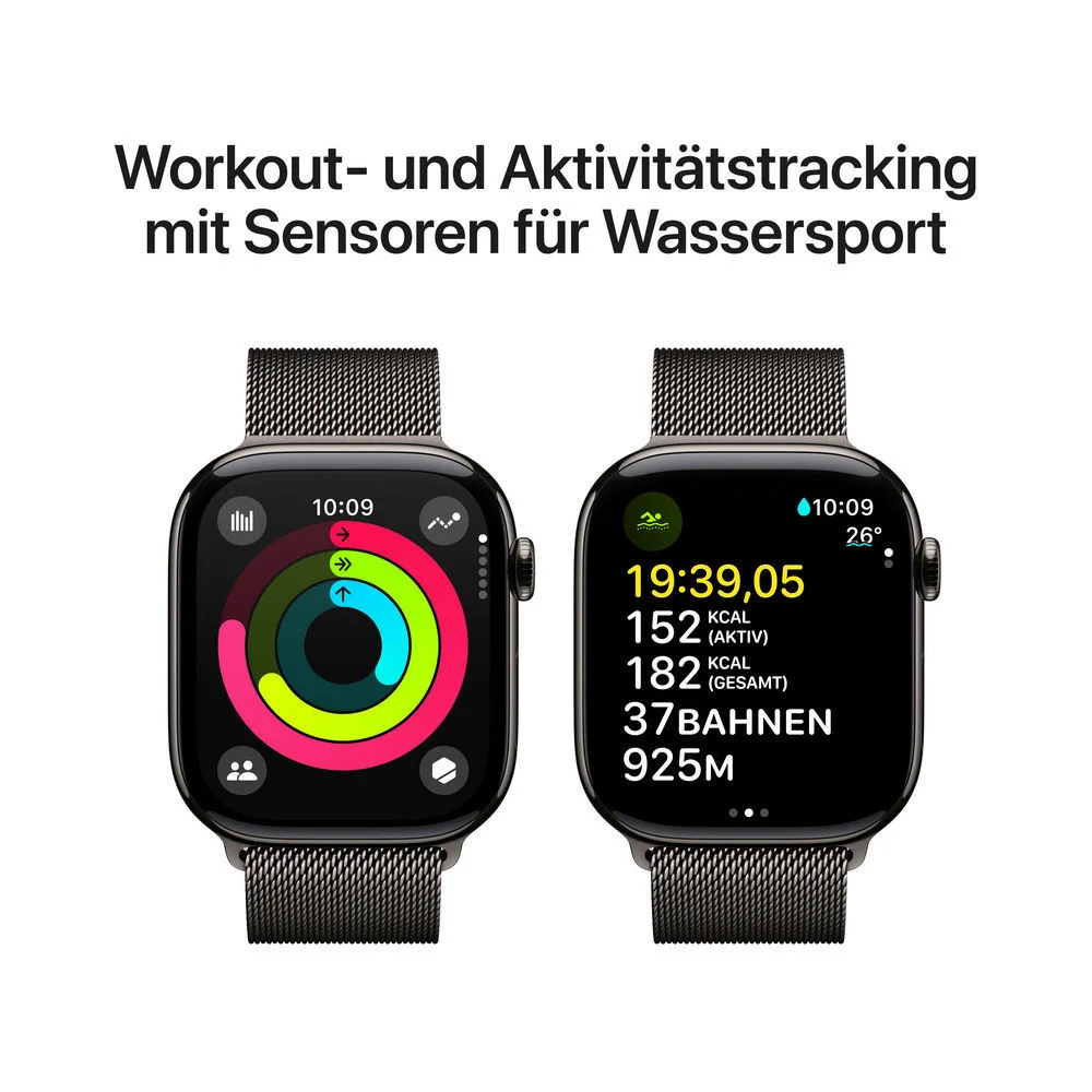 Apple Watch Series 10 GPS   Cellular 46mm Slate Titanium Case with Slate Milanese Loop   M L Smartwatches & Fitnesstracker