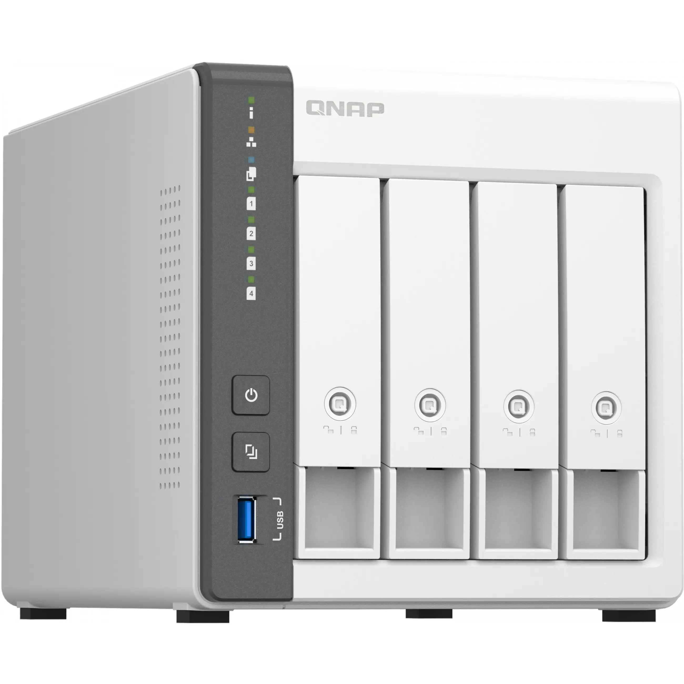QNAP TS 433 NAS Tower ARM Cortex A55 4 GB 0 TB QNAP QTS Weiss Netzwerk