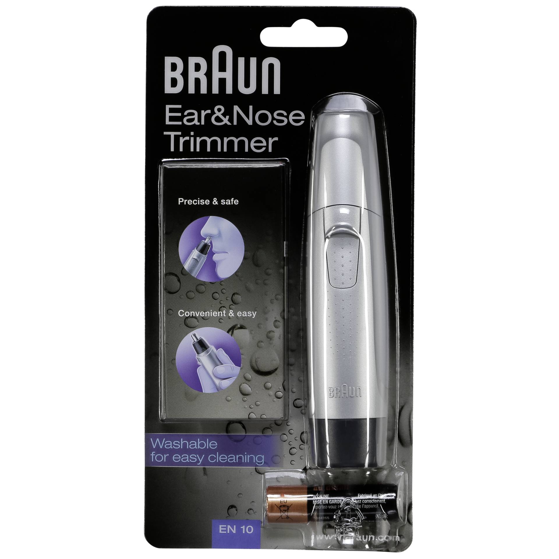 Braun Ear Nose EN10 Praezisionstrimmer Schwarz  Grau Rasierer & Epilierer