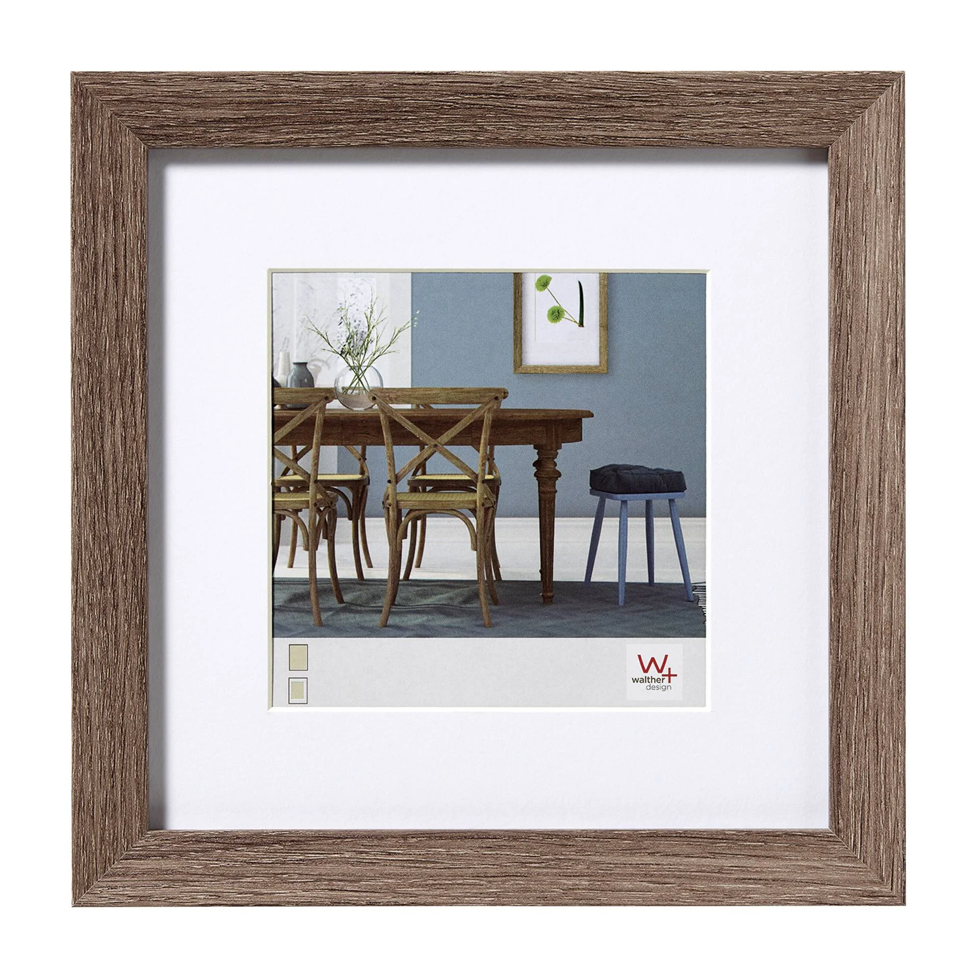 Walther Fiorito nussbaum 40x40 Holz inkl  Passepartout EF440N Bilderrahmen