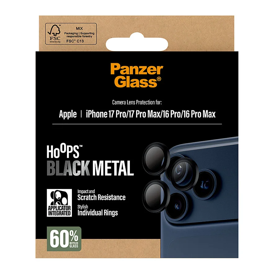 PanzerGlass   Hoops  Kameraschutz Schwarz iPhone 17 Pro   iPhone 17 Pro Max   iPhone 16 Pro   16 Pro Max Notebook & Tablet Zubehoer