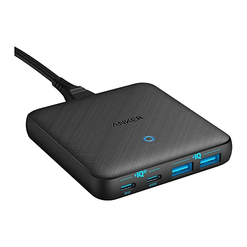 Anker 543 PowerPort Atom III Charger 65W Slim 4 Port GaN 1 x USB C 45W 1 x USB C 20W 2 x USB A Notebook & Tablet Zubehoer