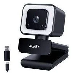 Aukey pc lm6 stream series with ring light full hd webcam with 1 3Zoll cmos sensor black PC-Zubehoer