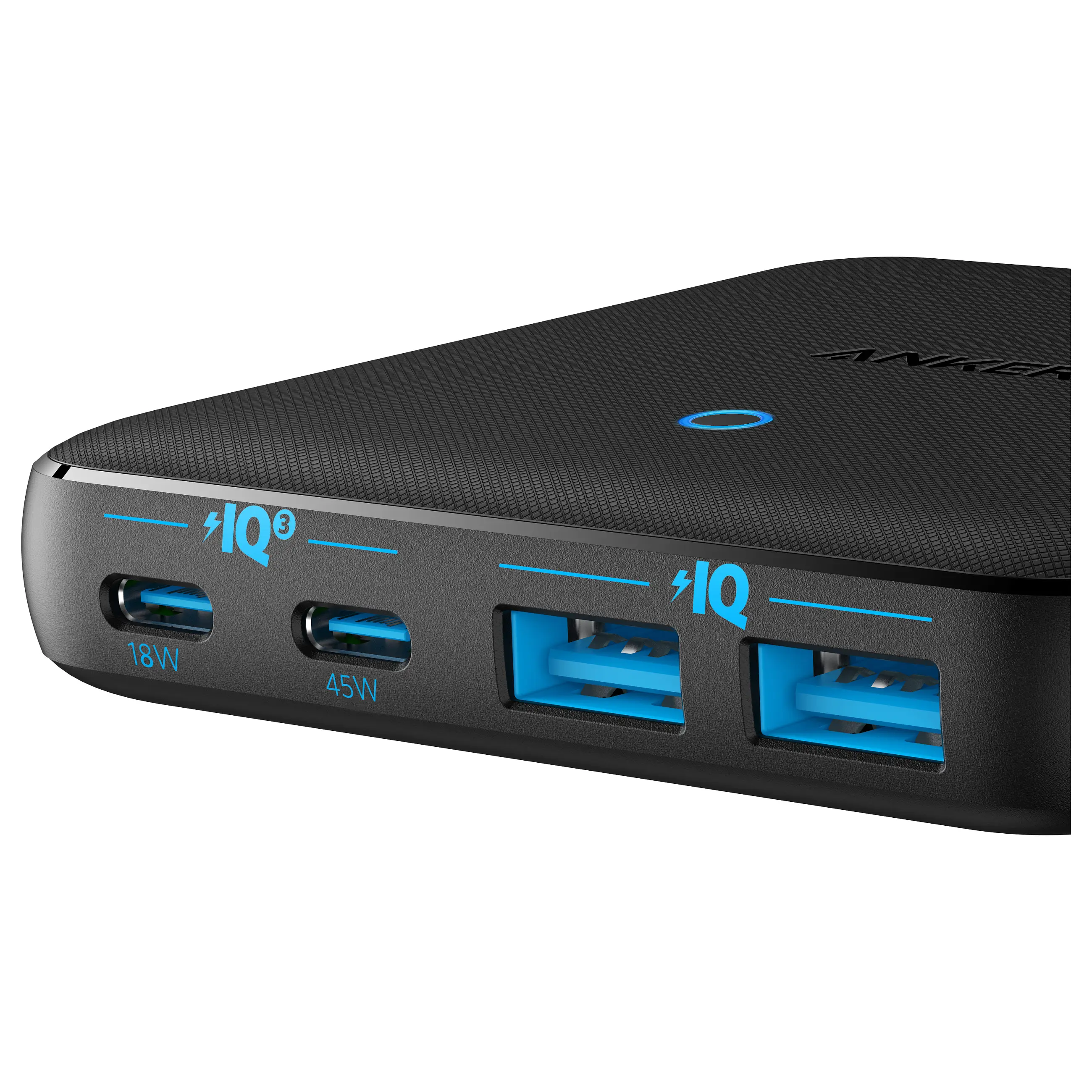Anker 543 PowerPort Atom III Charger 65W Slim 4 Port GaN 1 x USB C 45W 1 x USB C 20W 2 x USB A Notebook & Tablet Zubehoer