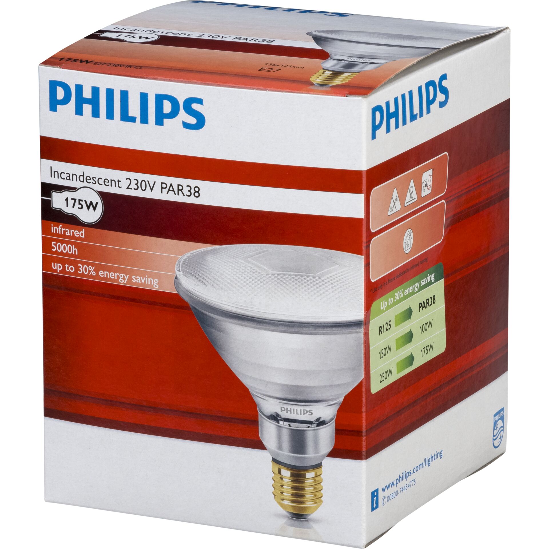 Philips Infrarotlampe PAR38 IR 175W E27 230 CL Wellnessgeraete