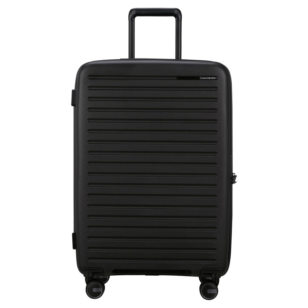 SAMSONITE 4 Rollen Trolley RESTACKD mit Packwuerfel M M  68 cm  black Taschen & Rucksaecke