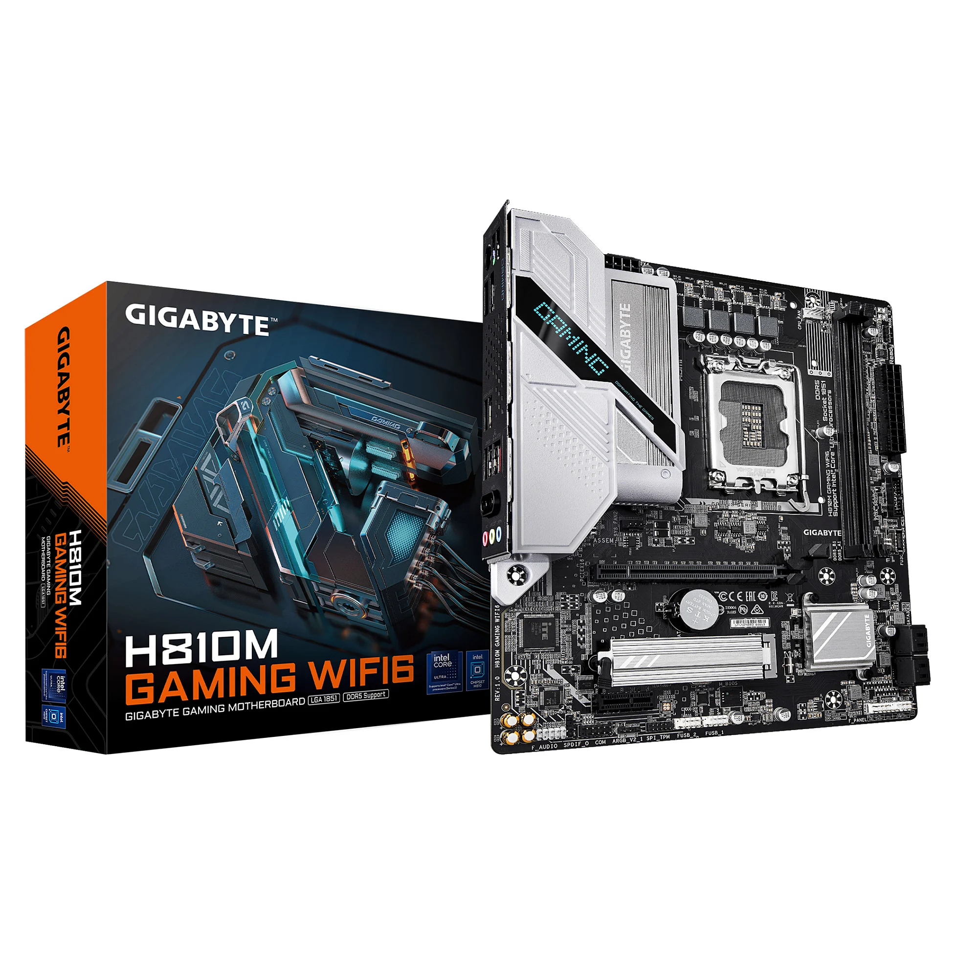 GIGABYTE H810M GAMING WIFI6 Mainboard   Intel Core Ultra  Serie 2  CPUs  4 1 2 Phasen VRM  bis zu 6400 MHz DDR5  1xPCIe 4 0 M 2  2 5GbE LAN  WIFI 6  USB 3 2 Gen 1 PC-Komponenten