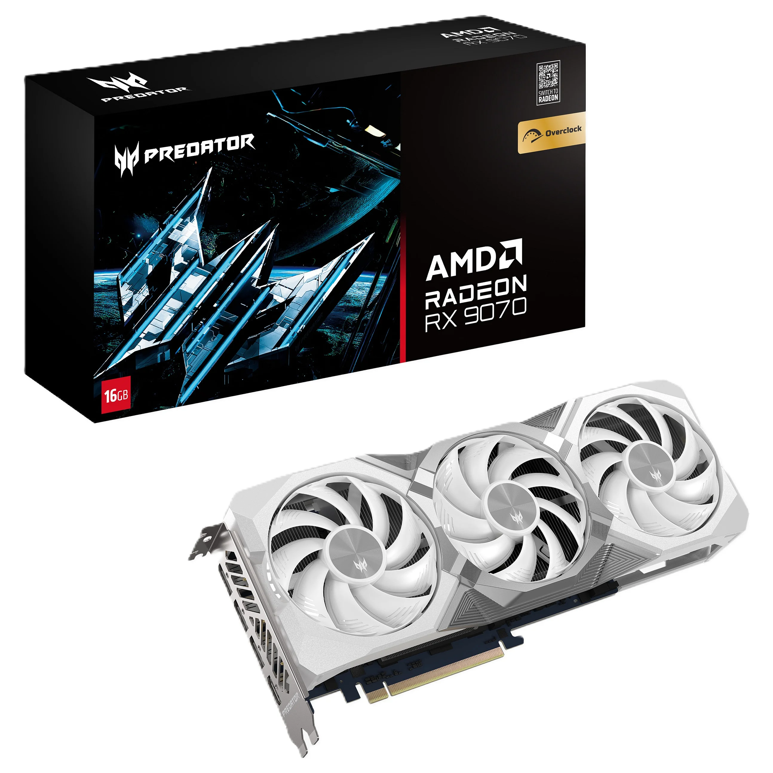 Acer Predator BiFrost Radeon RX 9070 OC 16GB White edition AMD GDDR6 PC-Komponenten