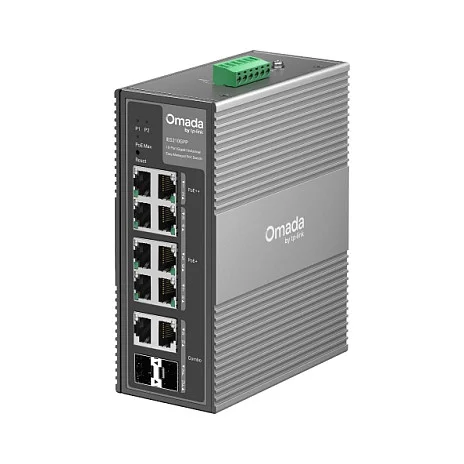 TP Link Omada IES210GPP Netzwerk Switch Managed Gigabit Ethernet  10 100 1000  Power over Ethernet  PoE  DIN rail Grau Switches