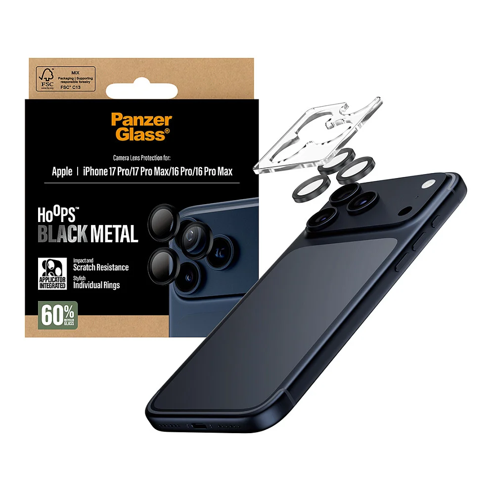 PanzerGlass   Hoops  Kameraschutz Schwarz iPhone 17 Pro   iPhone 17 Pro Max   iPhone 16 Pro   16 Pro Max Notebook & Tablet Zubehoer