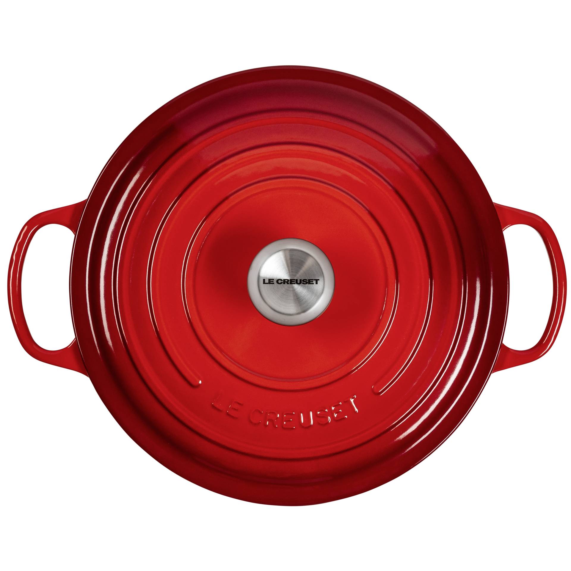 Le Creuset Signature Braeter rund 28 cm kirschrot Kuechenkleingeraete