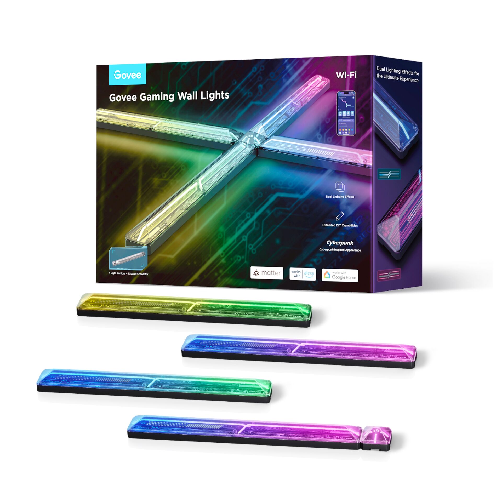 Govee H6063 Intelligente Wandleuchte   Wi Fi   Bluetooth   72 W   Modern Design Dekoleuchten