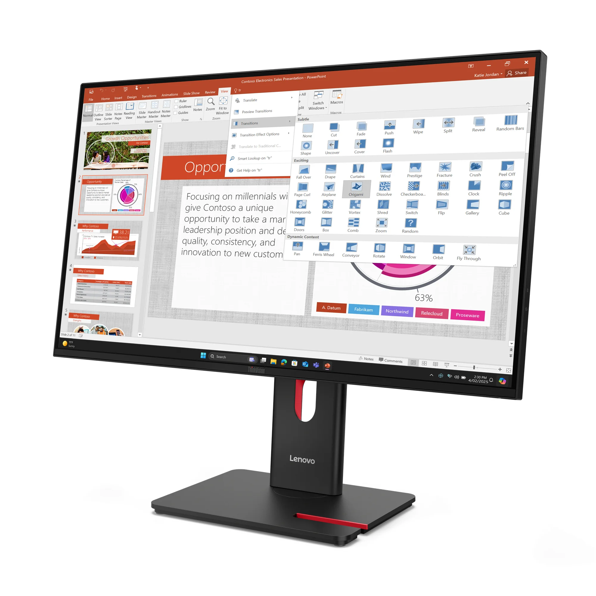 Lenovo thinkvision t27 40 68 58cm 27zoll ips 16 9 1920x1080 300cd m2 1500 1 hdmi dp vga usb topseller Monitore